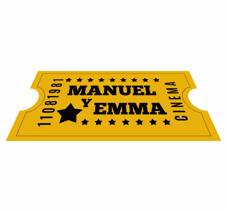 Kino vstopnica za par Vinilna preproga z imeni - TenStickers