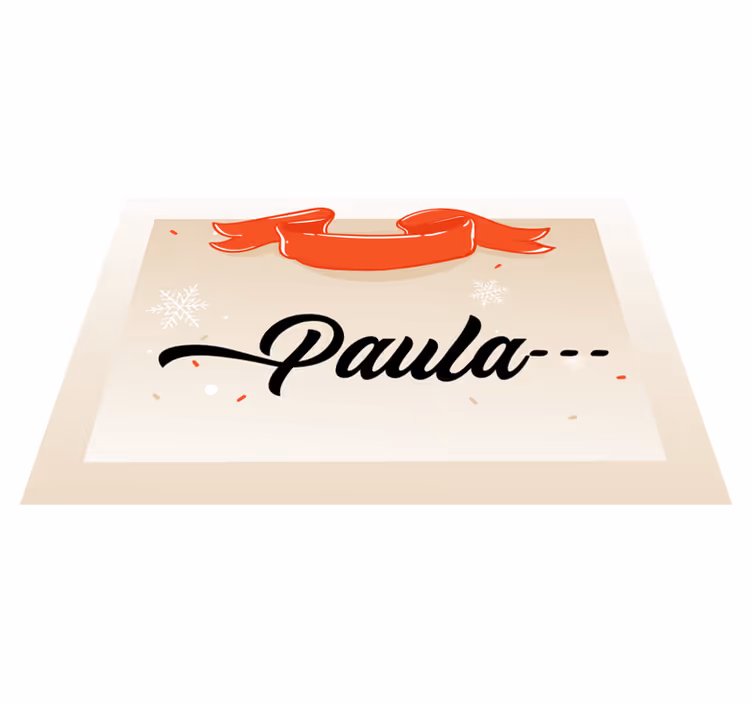 Bež dizajn po meri ime Božična vinilna preproga - TenStickers