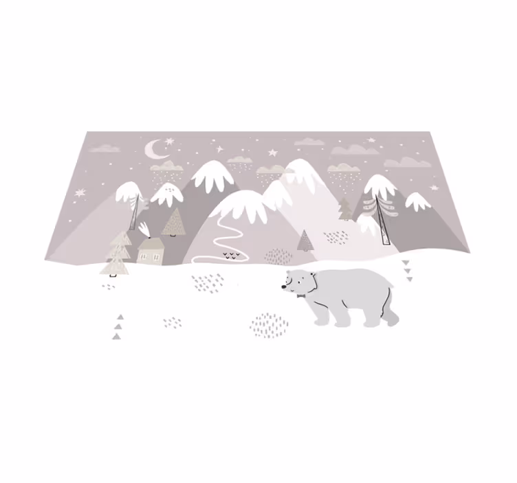 Siva nordic mountains otroška igralna podloga - TenStickers
