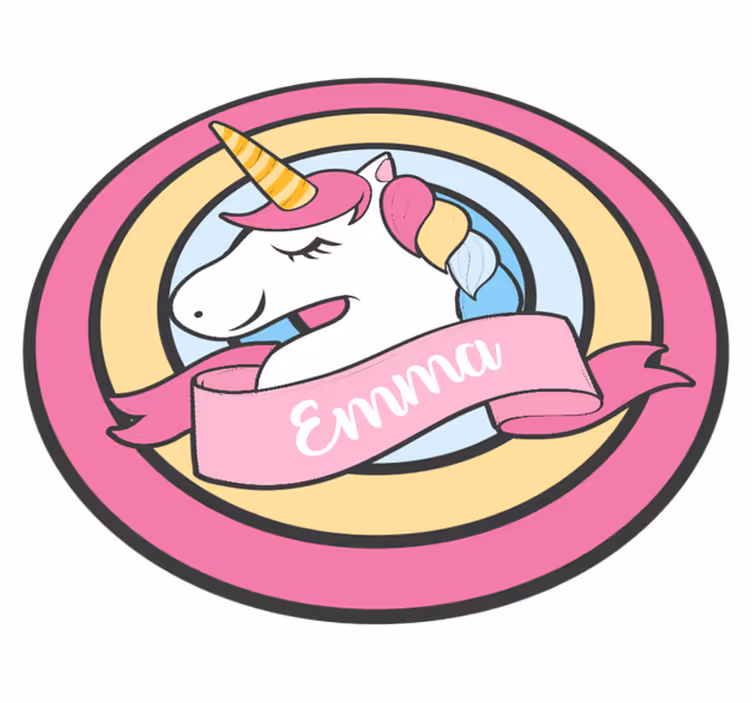 Unicorn name in badge vinilne preproge z vzorci - TenStickers