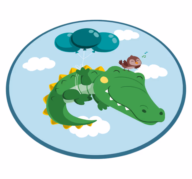 Ptičji in krokodilski dojenček igrajo vinilno podlogo - TenStickers