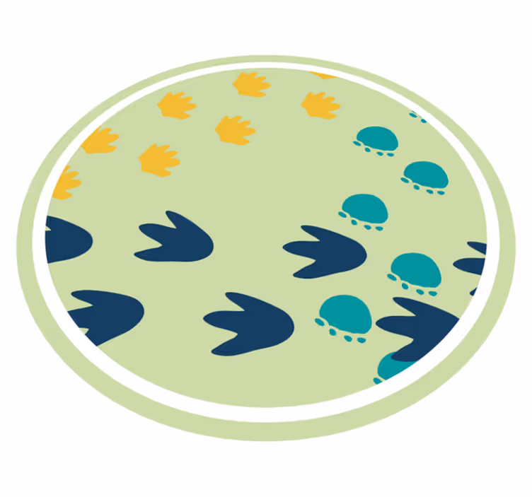 Dinosaur footprints design vinilne preproge z vzorci - TenStickers