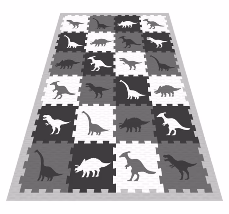 Motiv sivega dinozavra Otroške vinilna preproga - TenStickers