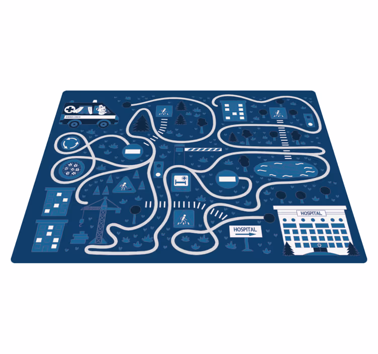 Nordic blue road otroška igralna podloga - TenStickers