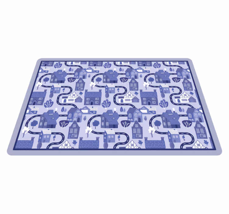 Nordic blue village baby igralna podloga - TenStickers