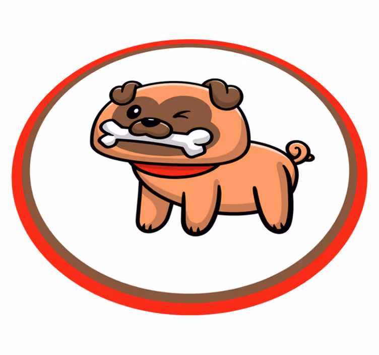 Buldog s kostjo Tepih z živalskim potiskom - TenStickers