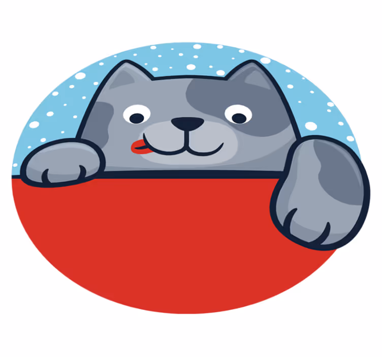 Očarljiva ilustracija mačke Tepih z živalskim potiskom - TenStickers