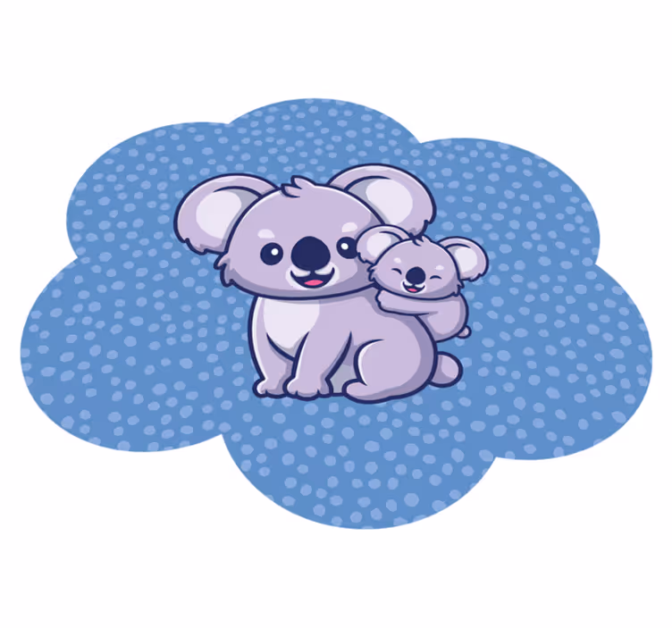 Srečen oče in sin živalska preproga koala - TenStickers