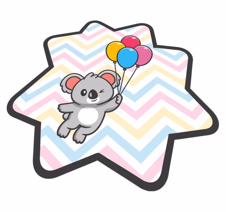 Igriv balon s koalo Otroške vinilna preproga - TenStickers
