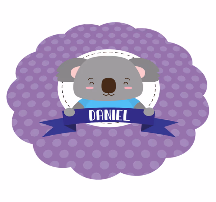 Ljubka koala z imenom Vinilna preproga za dojenčke - TenStickers