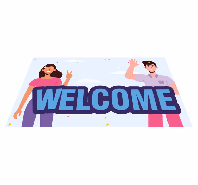 Dobrodošli pozdravi Vinilna preproga za vhod - TenStickers