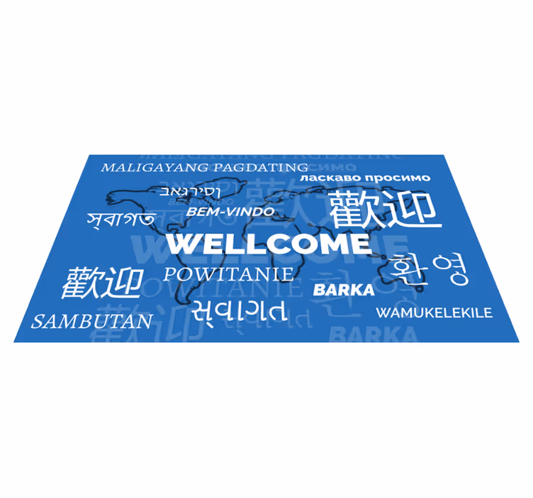 Welcome in different languages vinilna preproga sveta - TenStickers