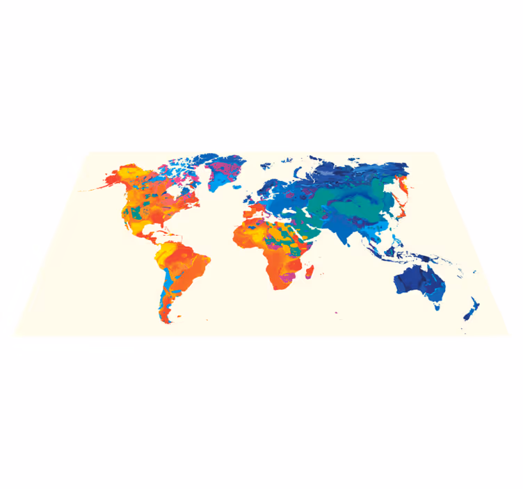 Vivid global atlas vinilna preproga z zemljevidom sveta - TenStickers