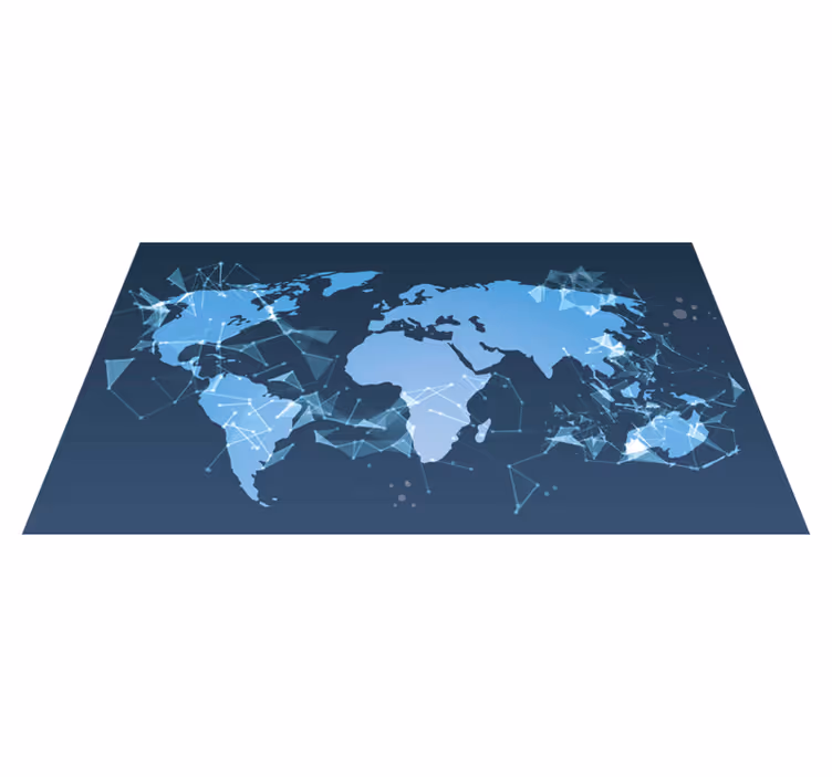 Geometric world map vinilna preproga z zemljevidom sveta - TenStickers