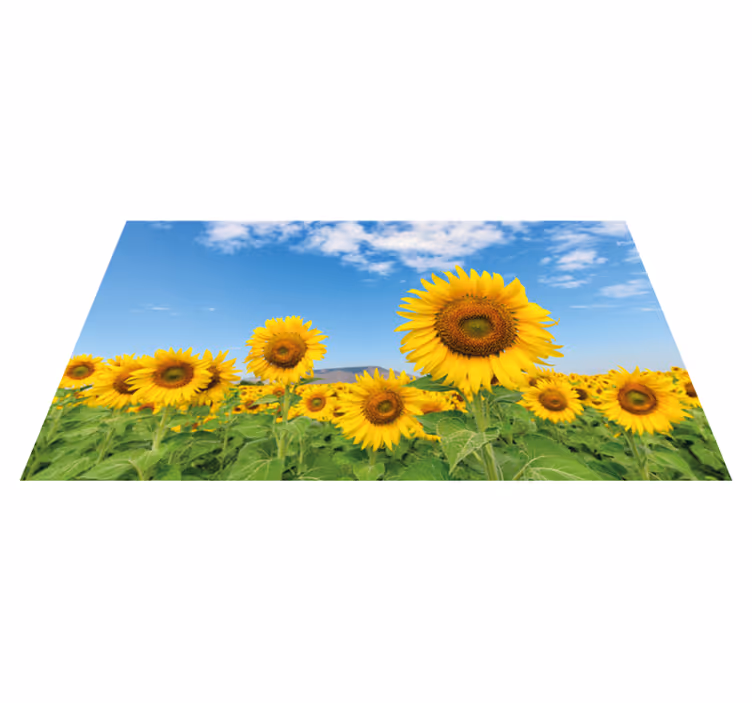 Sonce cvet polje cvetlični vinil preprogo - TenStickers