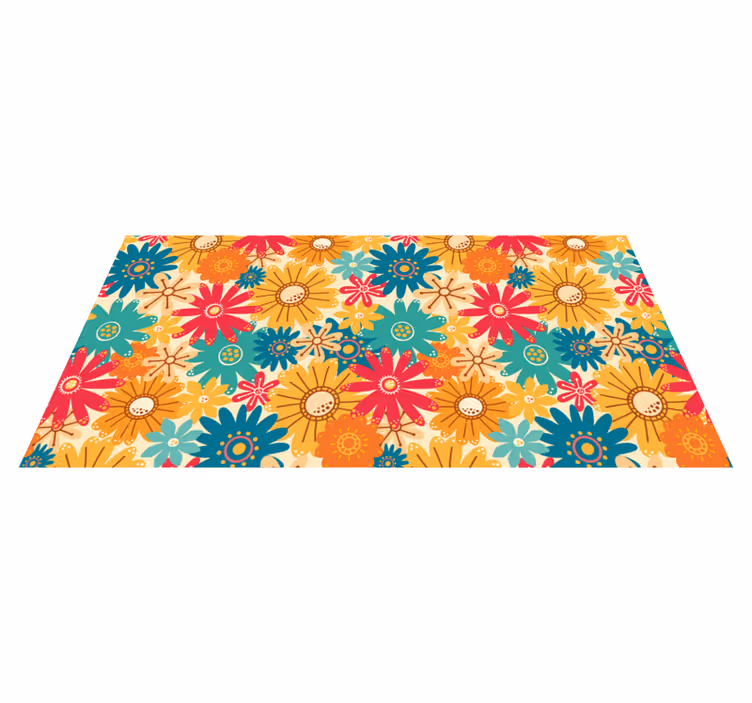Colorful flower pattern cvetlična vinilna preproga - TenStickers