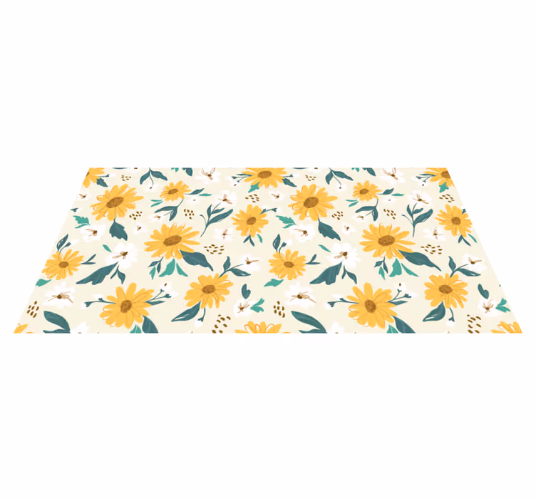 Cheerful floral pattern cvetlična vinilna preproga - TenStickers