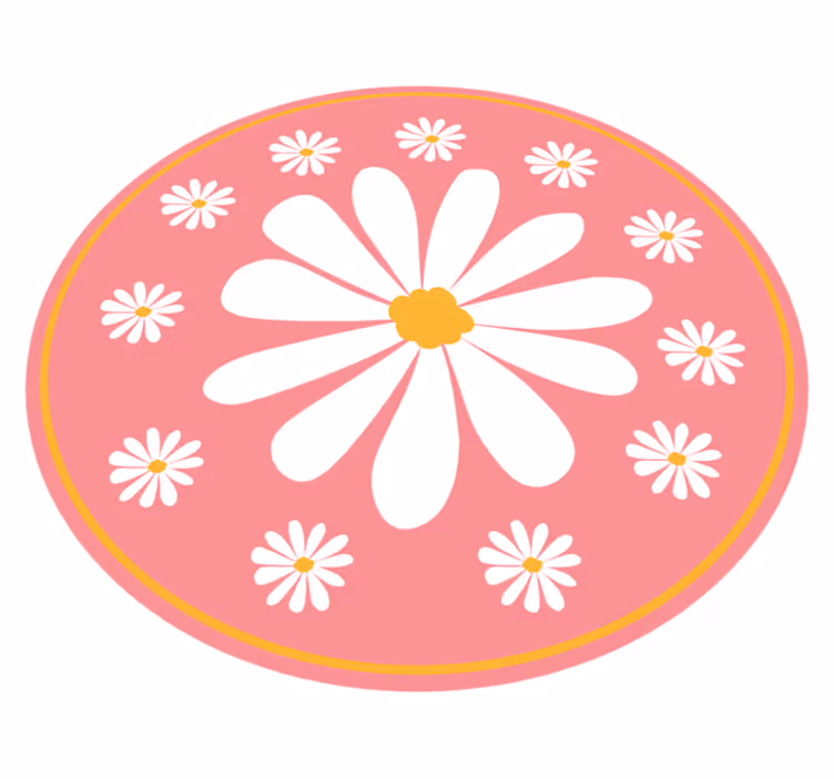 Marjetica cvet roza tapeta cvetlična preproga - TenStickers