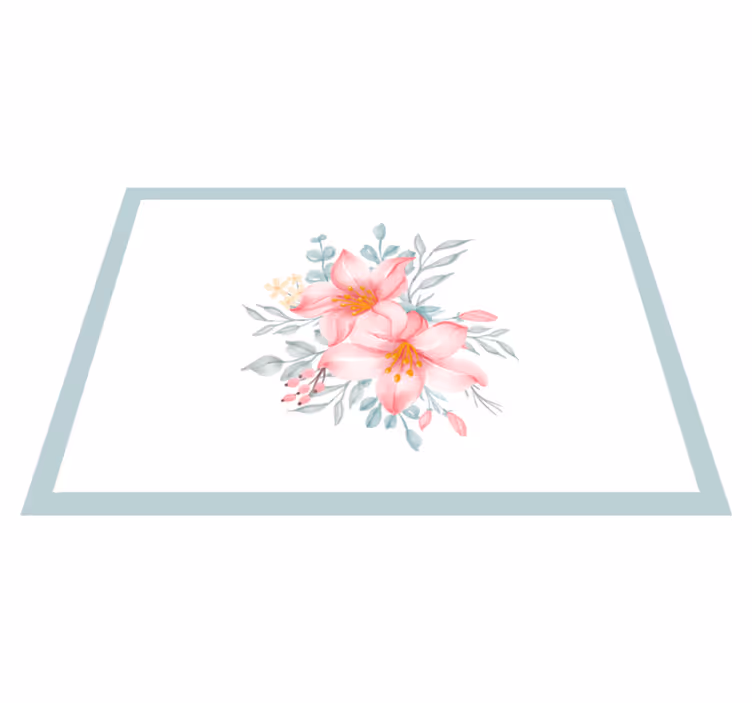 Pink floral elegance cvetlična vinilna preproga - TenStickers