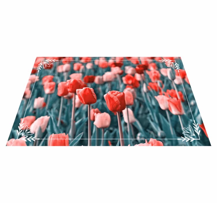 Tulip field scene cvetlična vinilna preproga - TenStickers