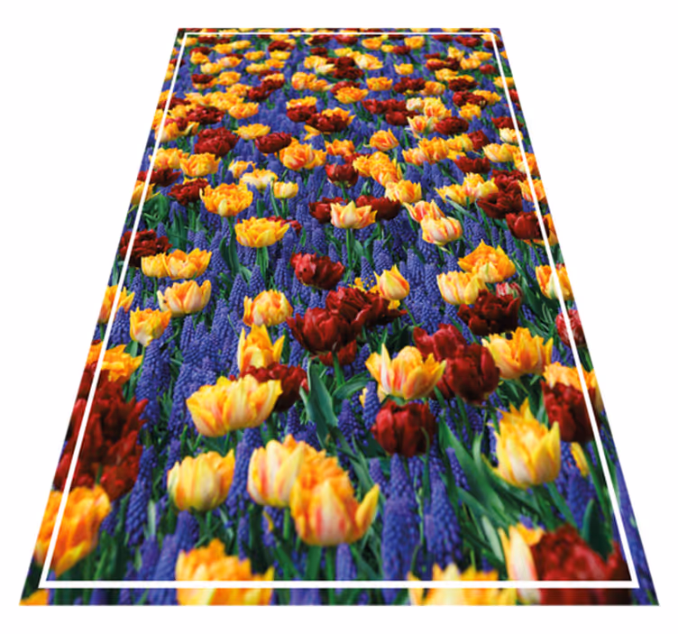 Tulip garden design cvetlična vinilna preproga - TenStickers