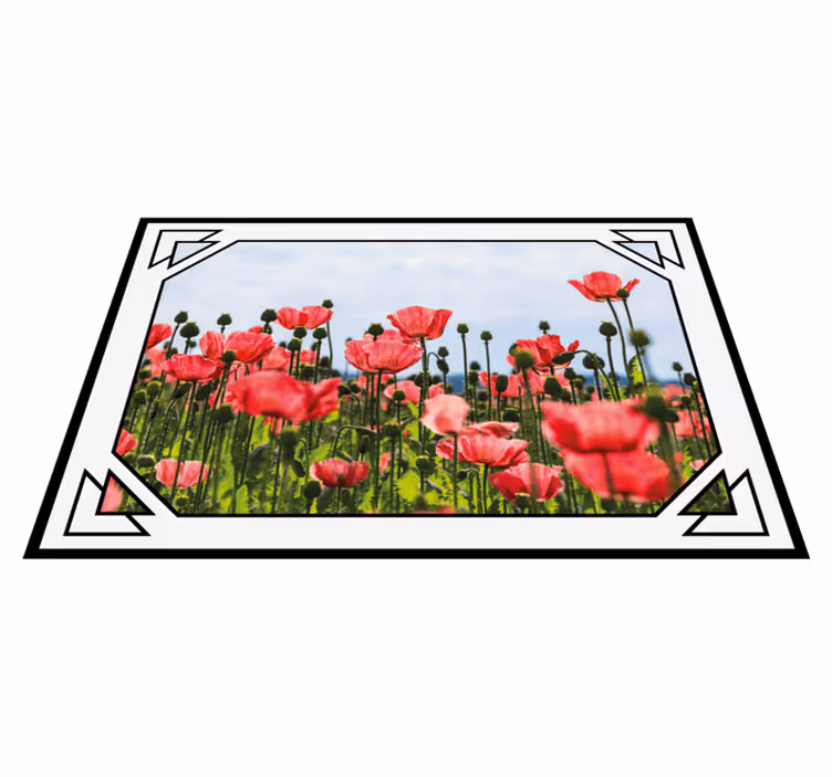 Barvito makovo polje cvetlična vinilna preproga - TenStickers