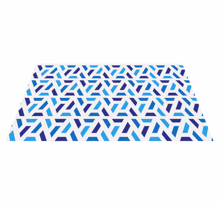 Blue patterned shapes vinilne preproge z vzorci - TenStickers