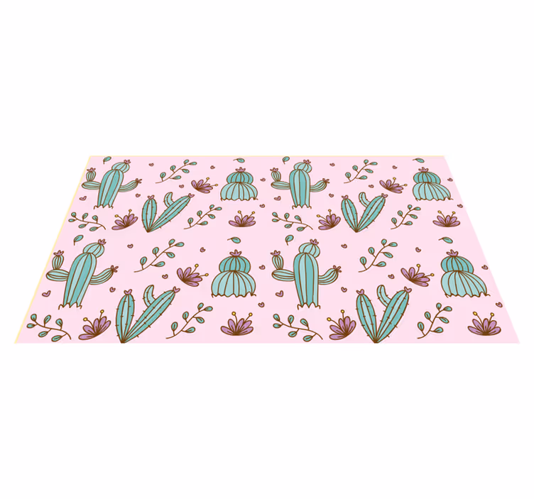 Cactus floral pattern cvetlična vinilna preproga - TenStickers