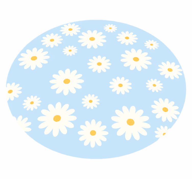 Cvetlični emblem marjetice Vinilna preproga za dnevno sobo - TenStickers