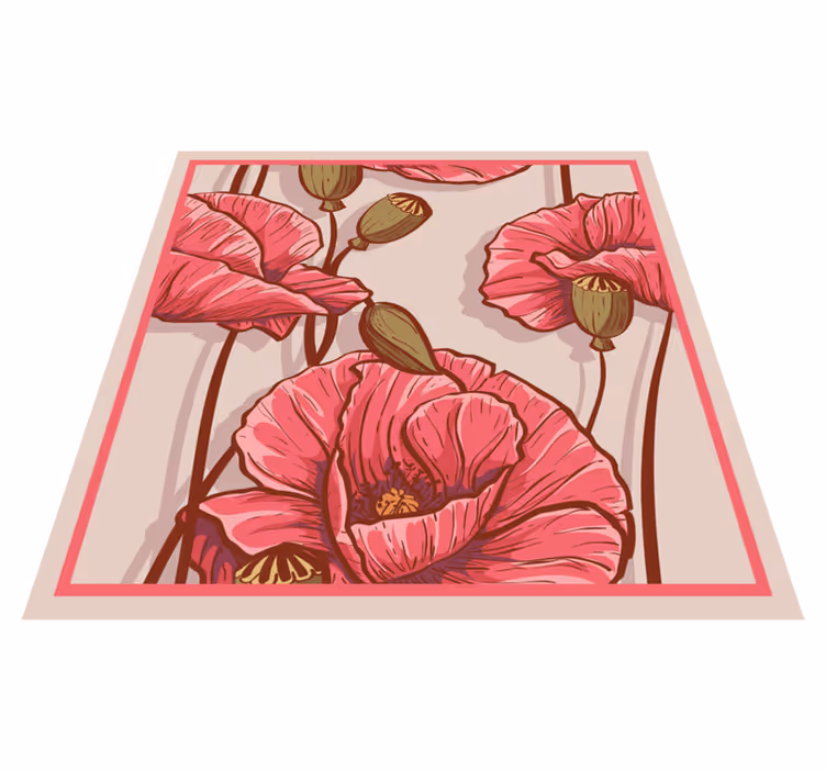 Stylish floral design cvetlična vinilna preproga - TenStickers