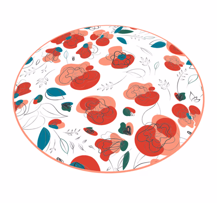 Cvetoči cvetlični element cvetlična vinilna preproga - TenStickers