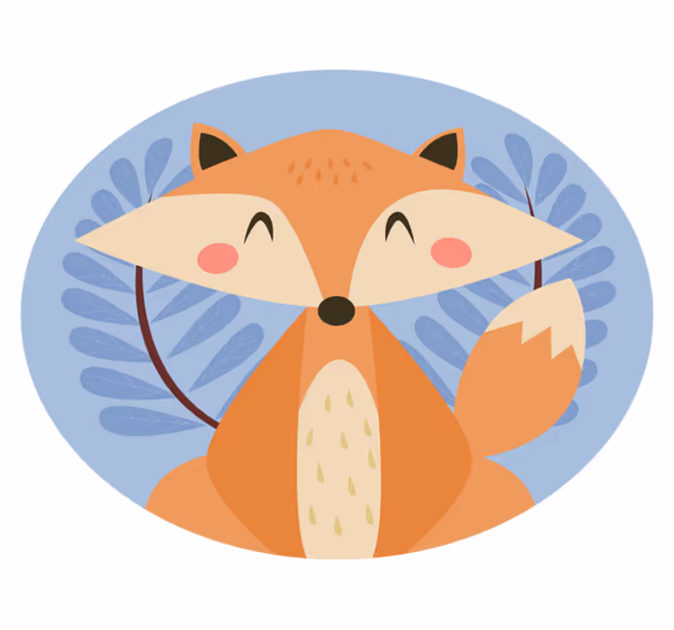 Pametna lisica pastelnih barv živalska preproga - TenStickers