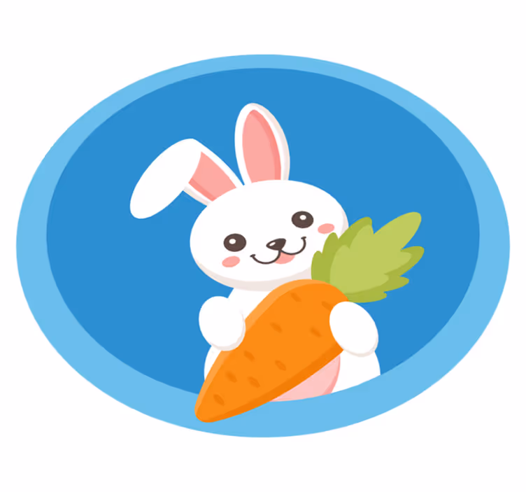 Zajec z enim ušesom navzgor živalska preproga - TenStickers