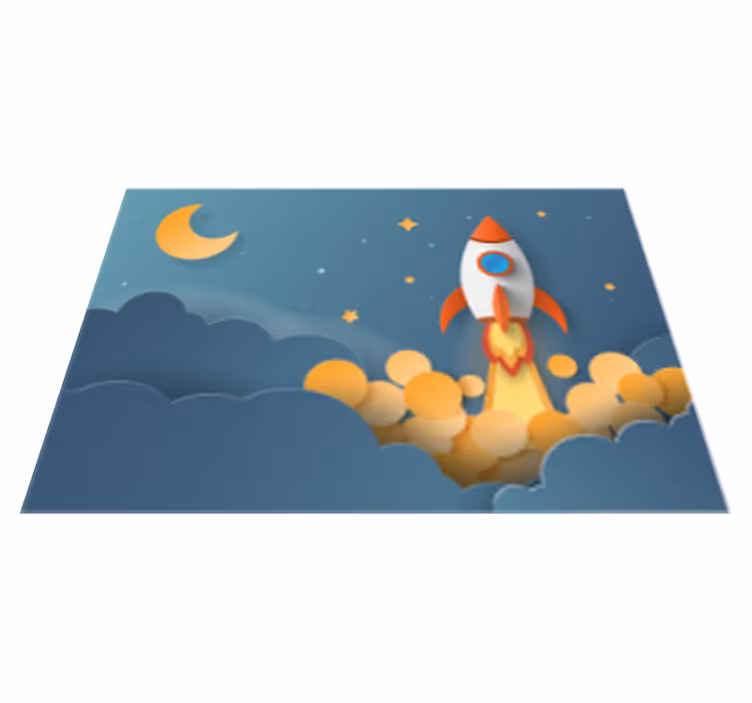 Risanka, ki izstreli raketo do podstavki vesoljske zvezde - TenStickers