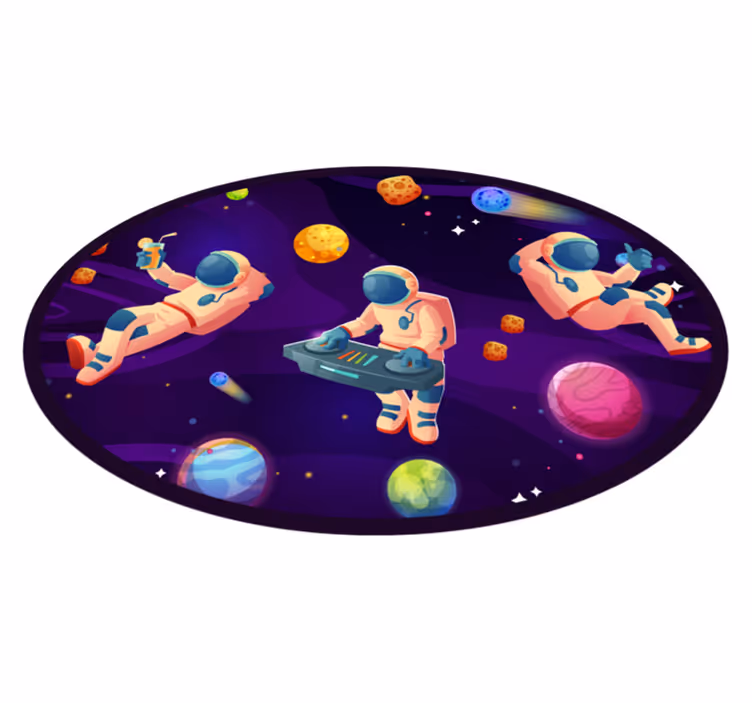 Oblikovanje zabave za astronavte vinilna preproga s zvezdami - TenStickers