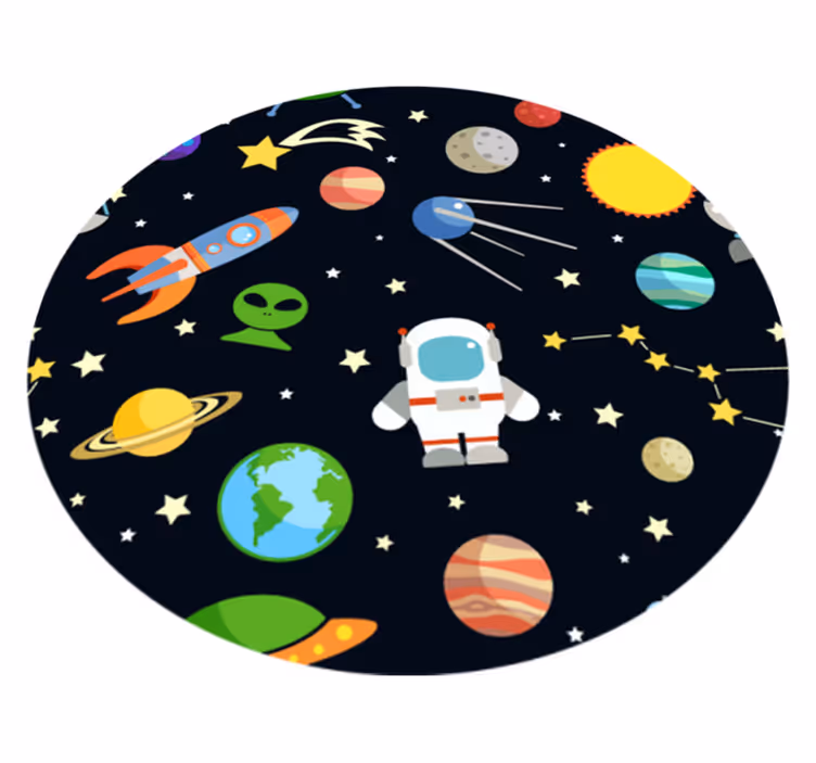 Risanka različni vesoljski simboli zvezdna preproga - TenStickers