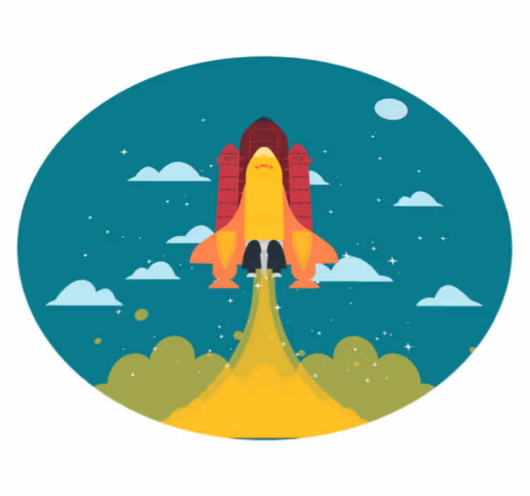 Izstrelitev rakete vinilna preproga s zvezdami - TenStickers
