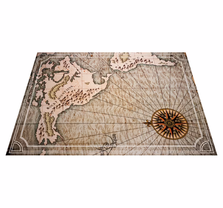 Antique nautical chart vinilna preproga sveta - TenStickers