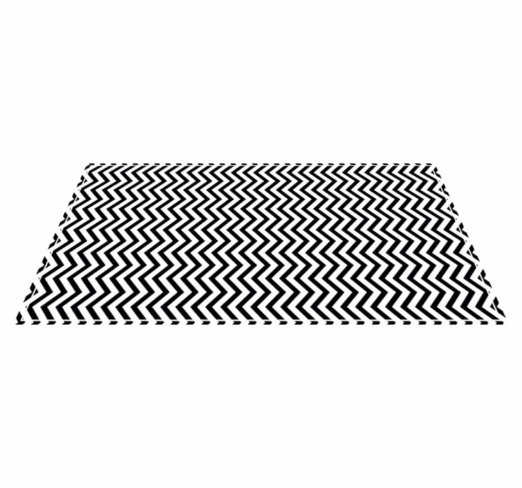 Chevron black and white vinilne preproge - TenStickers