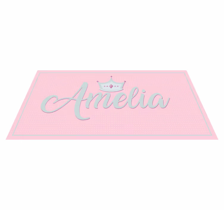 Roza princesa ime otroška vinil preproga - TenStickers