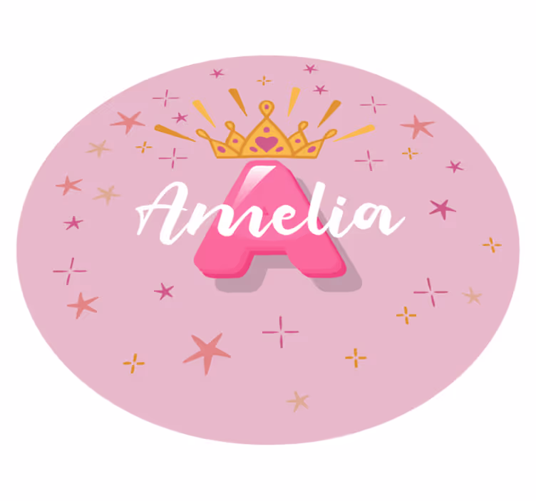 Princess personalised name vinilne preproge z vzorci - TenStickers