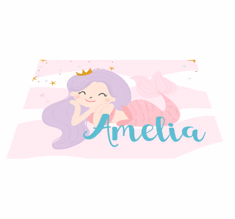 Morska princesa z imenom Vinilne preproge v drugih vzorcih - TenStickers
