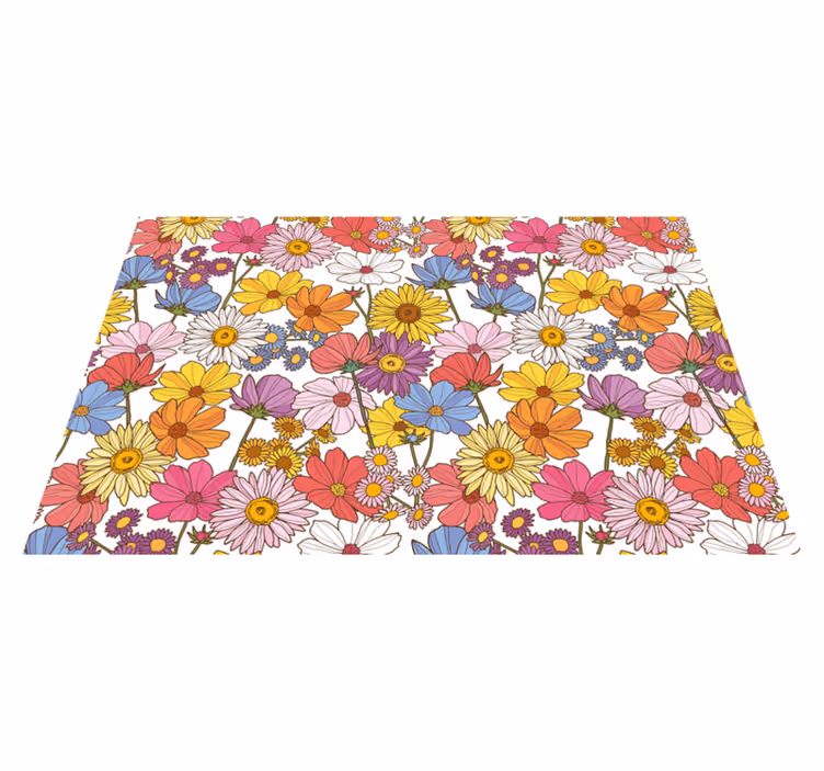 Vibrant floral display cvetlična vinilna preproga - TenStickers
