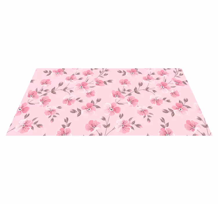 Floral pink harmony cvetlična vinilna preproga - TenStickers