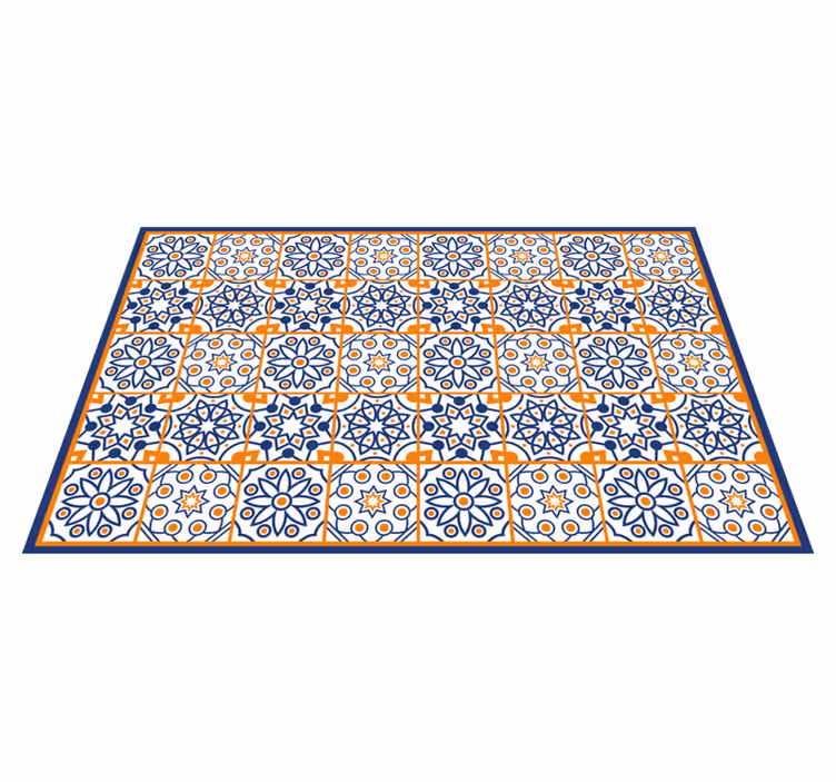 Vibrant blue pattern vinilna talna obloga ploščice - TenStickers