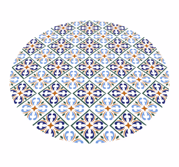Geometric blue shades vinilna talna obloga ploščice - TenStickers
