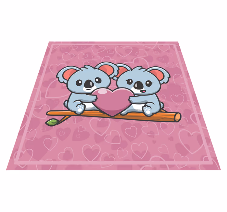 Koala ljubezensko srce Otroške vinilna preproga - TenStickers