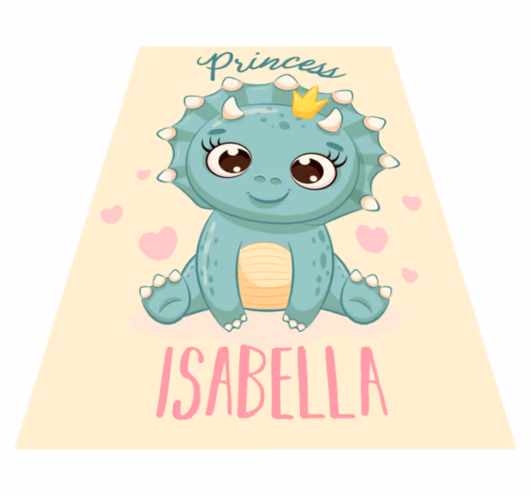 Dinosaur princess with name in vinilne preproge - TenStickers
