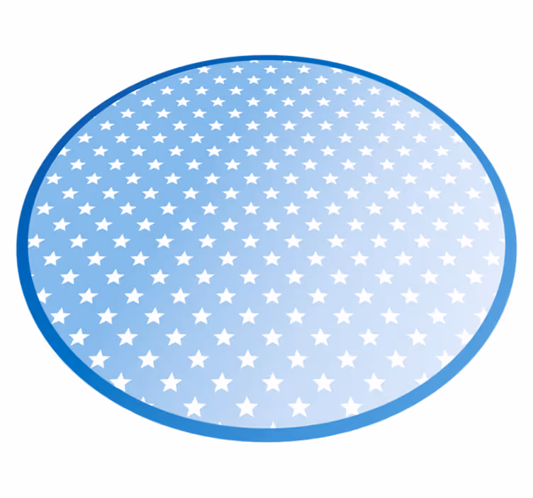 Modri krožni vzorec vinilna preproga s zvezdami - TenStickers