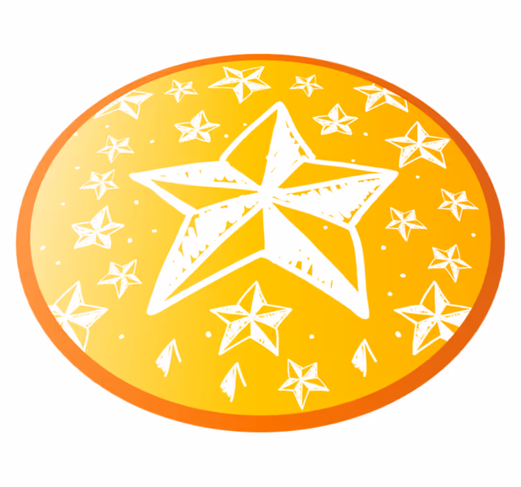 Zvezdnato rumena tema vinilna preproga s zvezdami - TenStickers